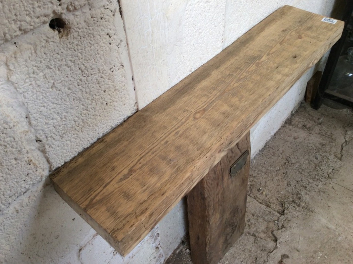 2ft 7 7/8" Or 81cm Long Old Reclaimed Rustic Pine Mantle Shelf