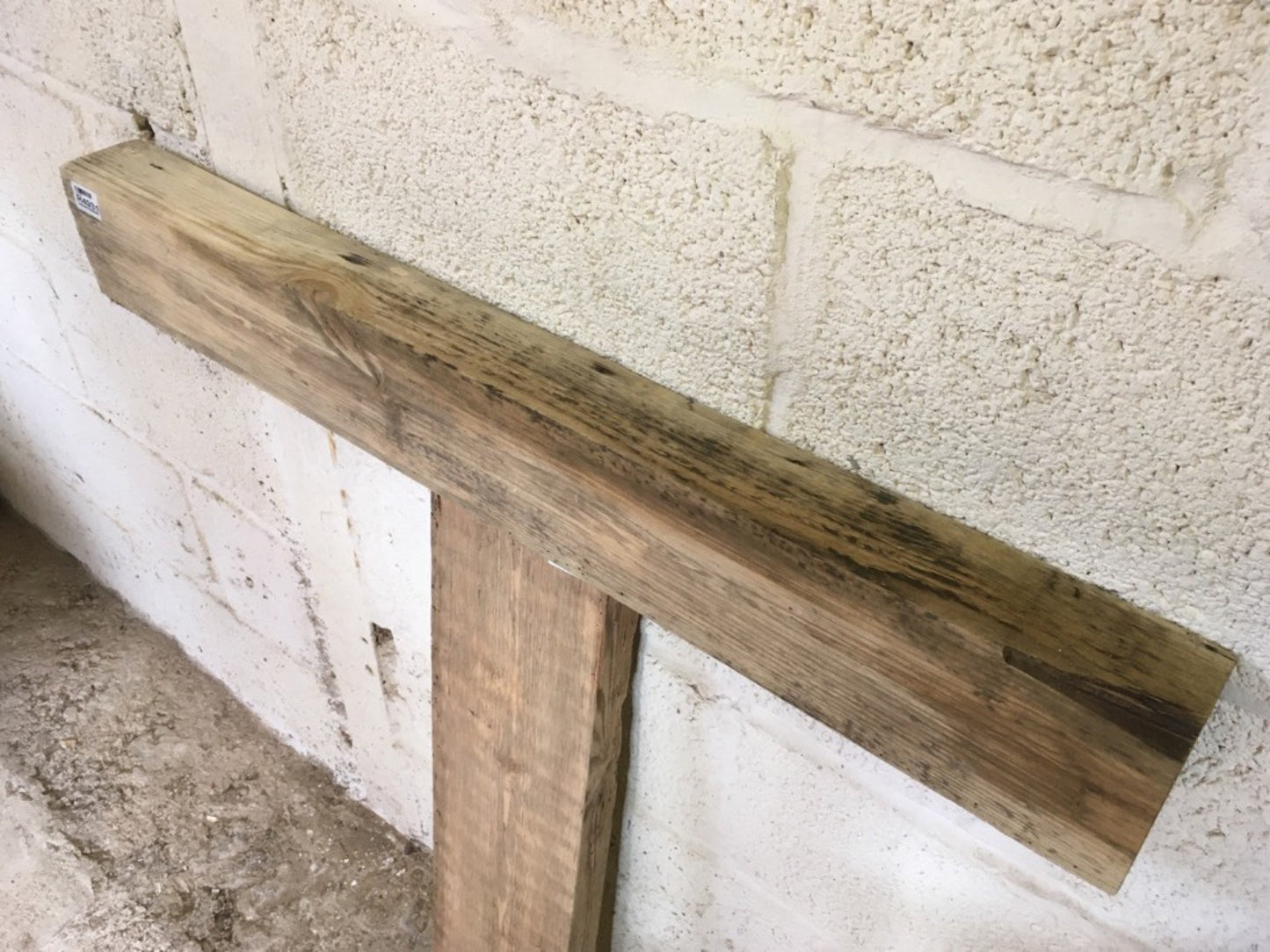 3ft Or 91.5cm Long Old Salvaged Rustic Pine Timber Floating Mantle Shelf