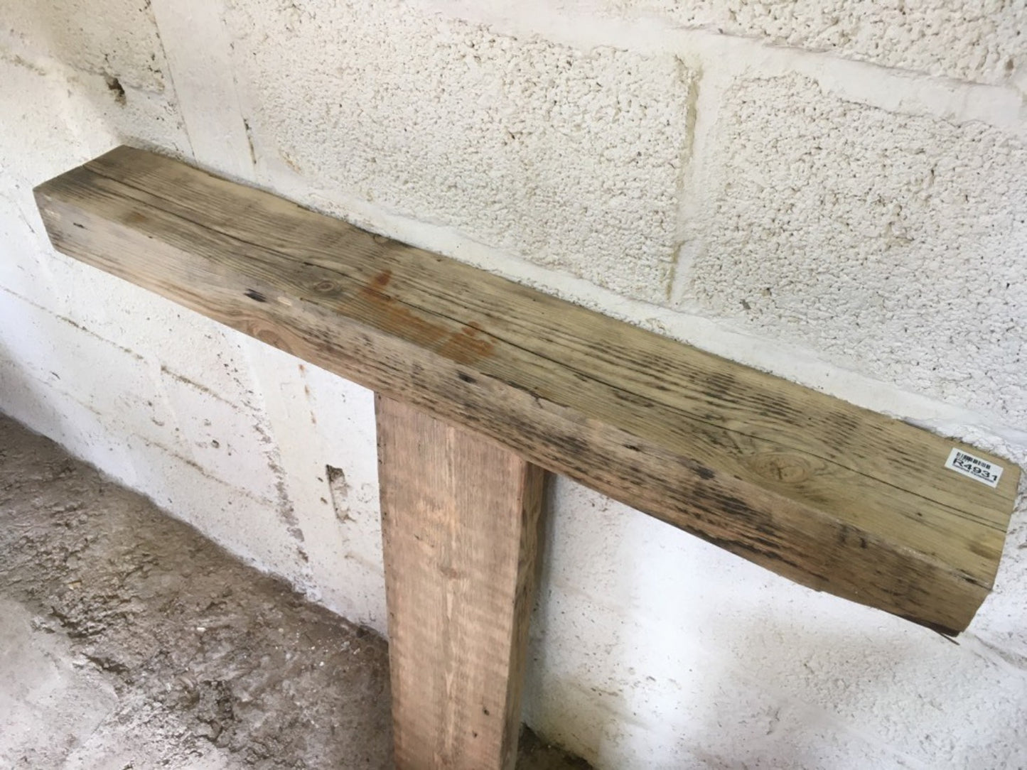 3ft Or 91.5cm Long Old Salvaged Rustic Pine Timber Floating Mantle Shelf