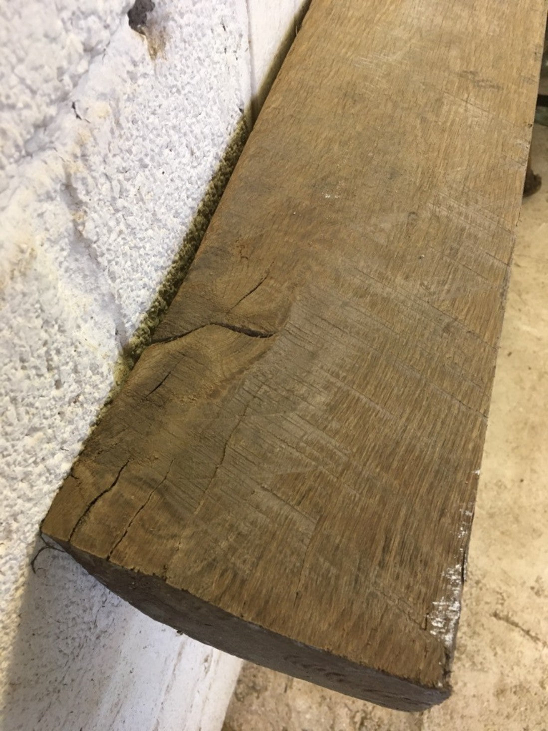 3ft 1 3/4" Or 96.2cm Long Reclaimed Old Rustic Oak Hardwood Timber Beam Shelf