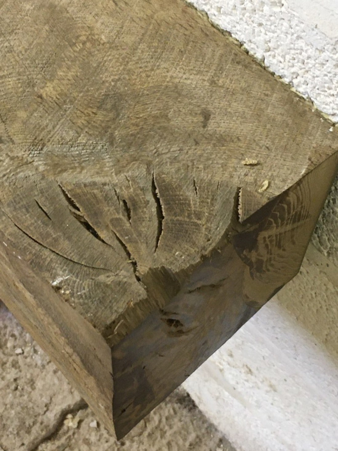 3ft 1 3/4" Or 96.2cm Long Reclaimed Old Rustic Oak Hardwood Timber Beam Shelf
