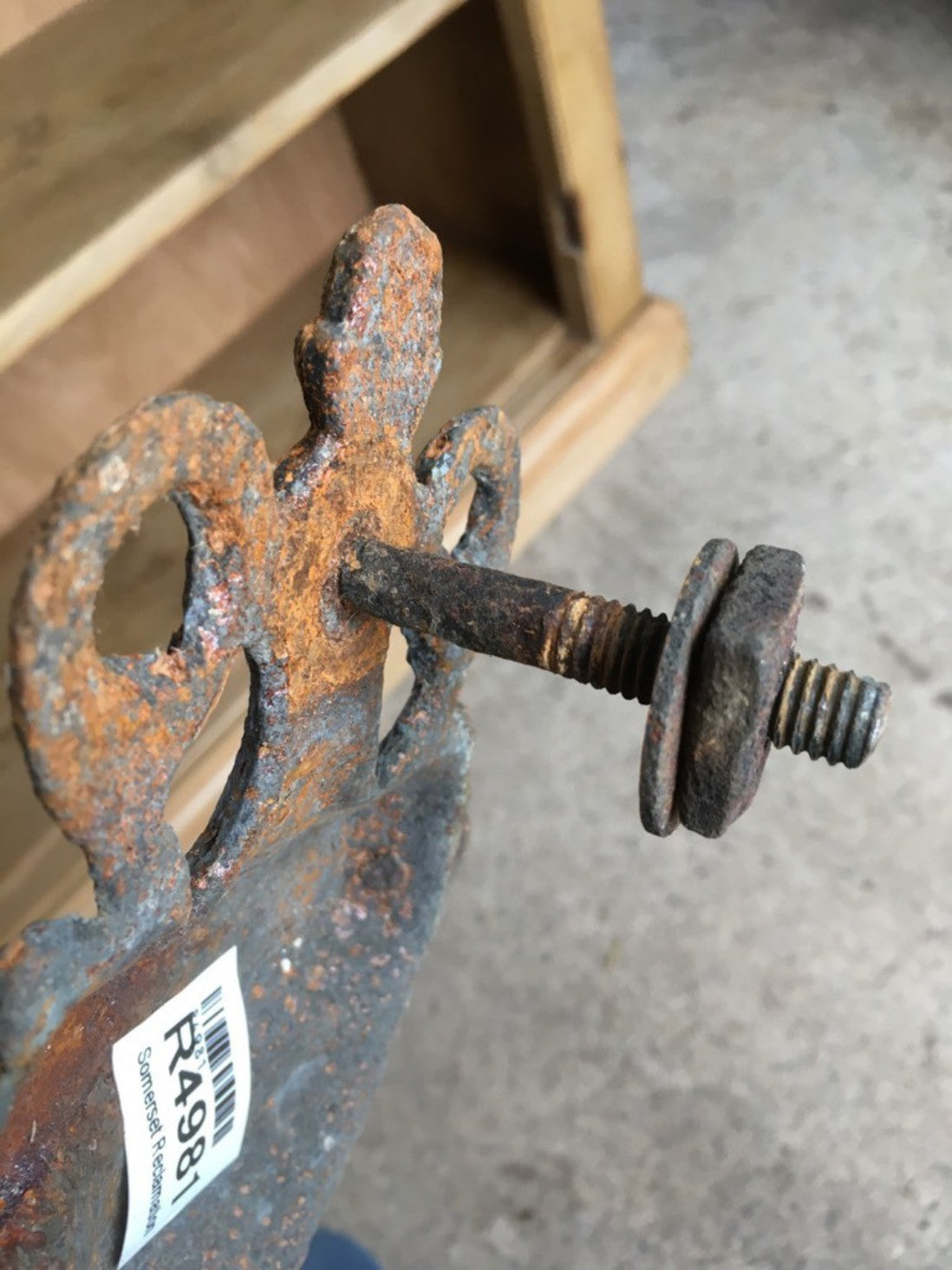 Antique Victorian Cast Iron Heavy Rusty Door Knocker Urn Shaped
