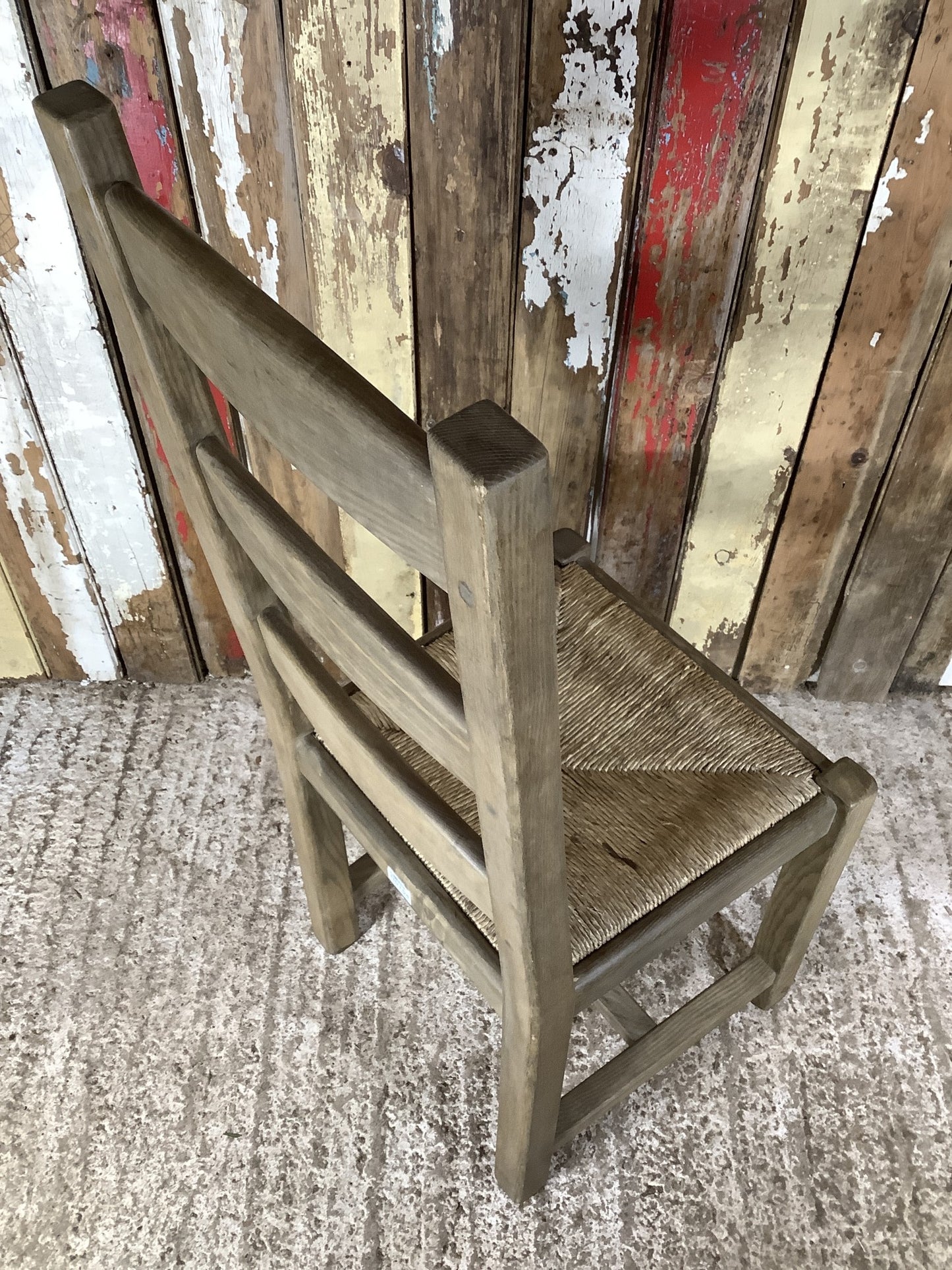 Solid Stained Ash Shaker Style Back Kitchen Dining Room Chair Sea Grass Seat