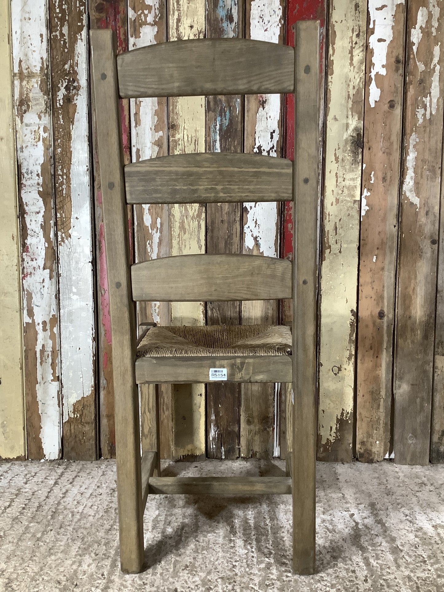 Solid Stained Ash Shaker Style Back Kitchen Dining Room Chair Sea Grass Seat