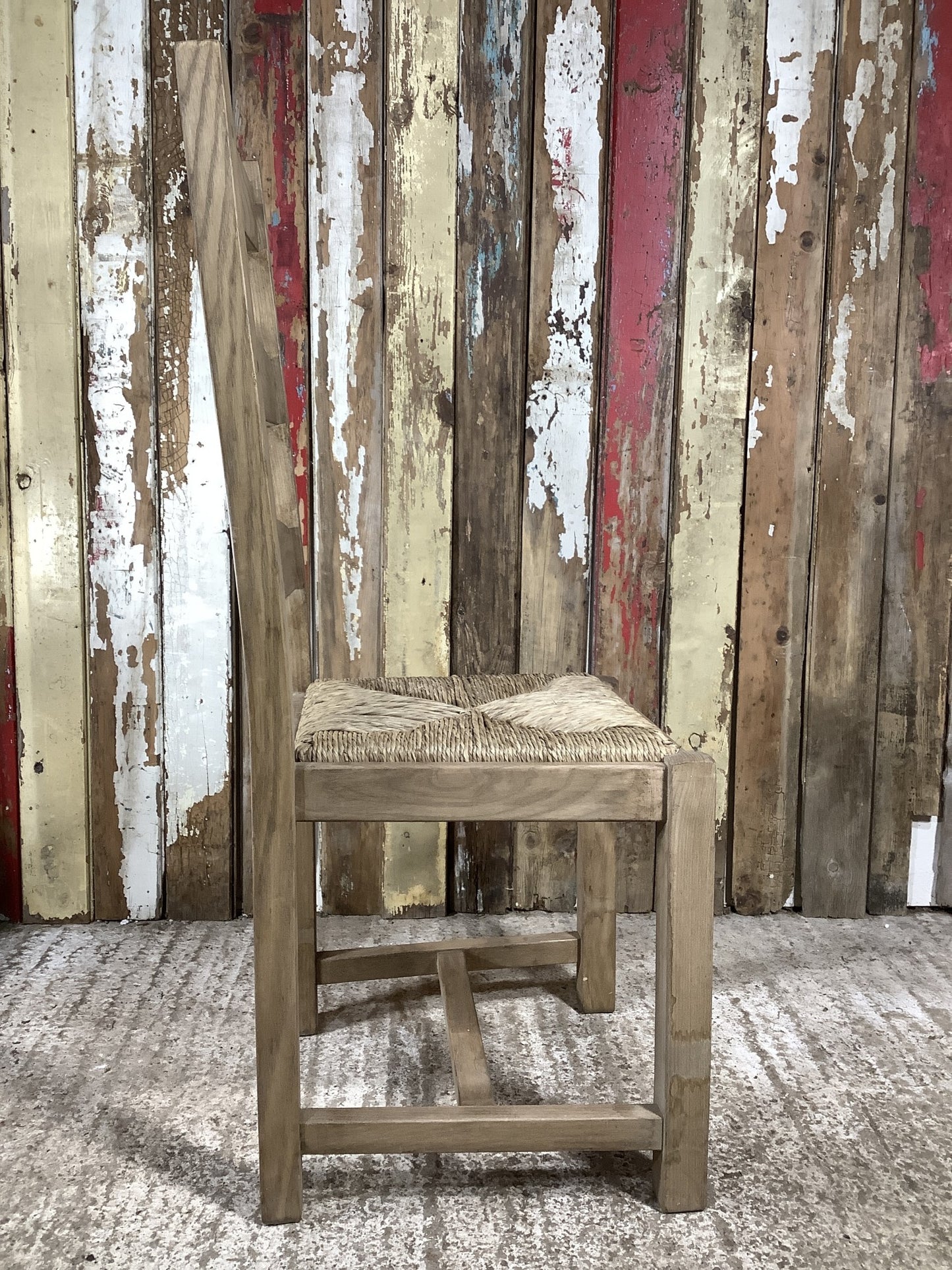 Solid Stained Ash Shaker Style Back Kitchen Dining Room Chair Sea Grass Seat