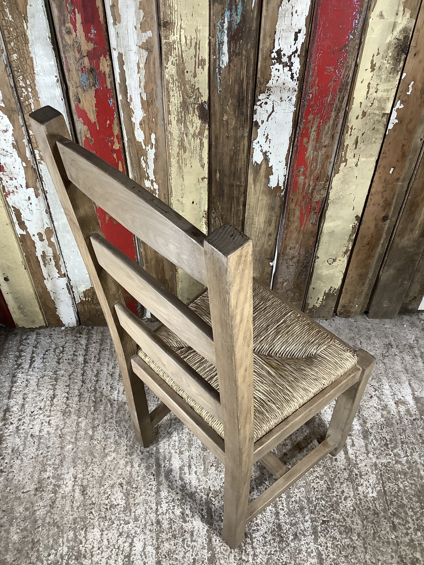 Solid Stained Ash Shaker Style Back Kitchen Dining Room Chair Sea Grass Seat