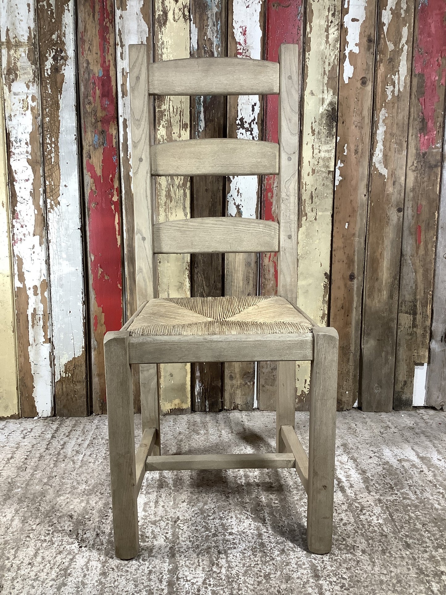 Solid Stained Ash Shaker Style Back Kitchen Dining Room Chair Sea Grass Seat