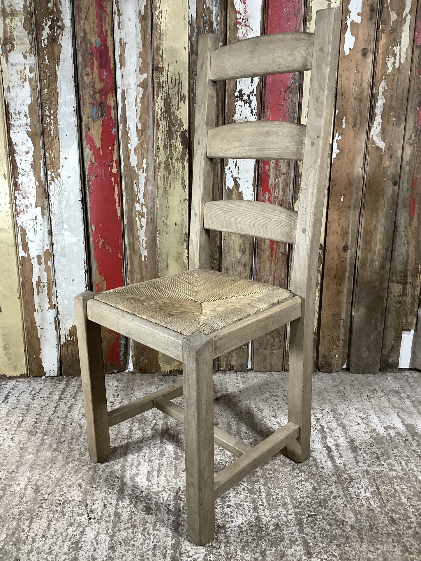 Solid Stained Ash Shaker Style Back Kitchen Dining Room Chair Sea Grass Seat