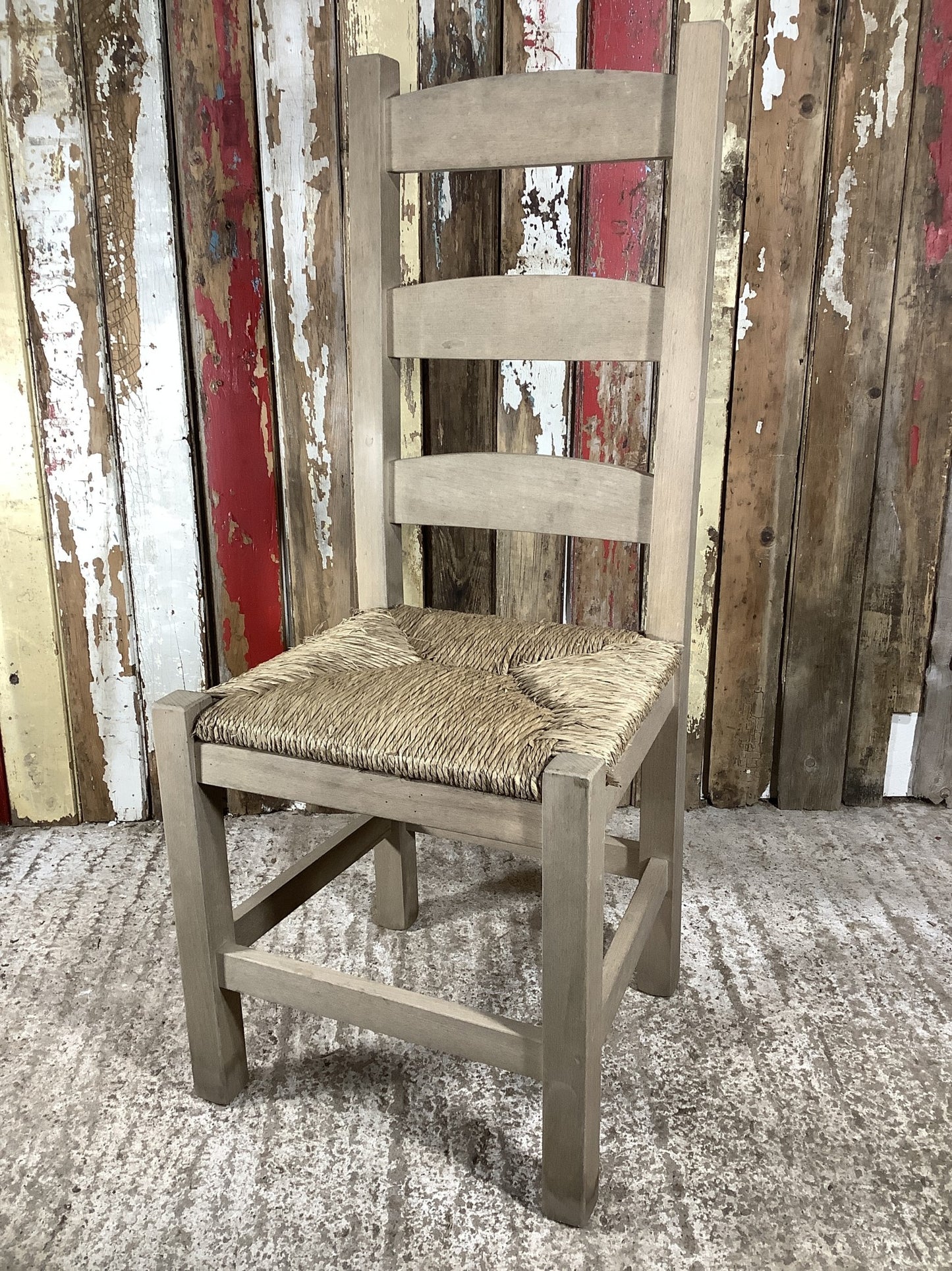 Solid Stained Ash Shaker Style Back Kitchen Dining Room Chair Sea Grass Seat