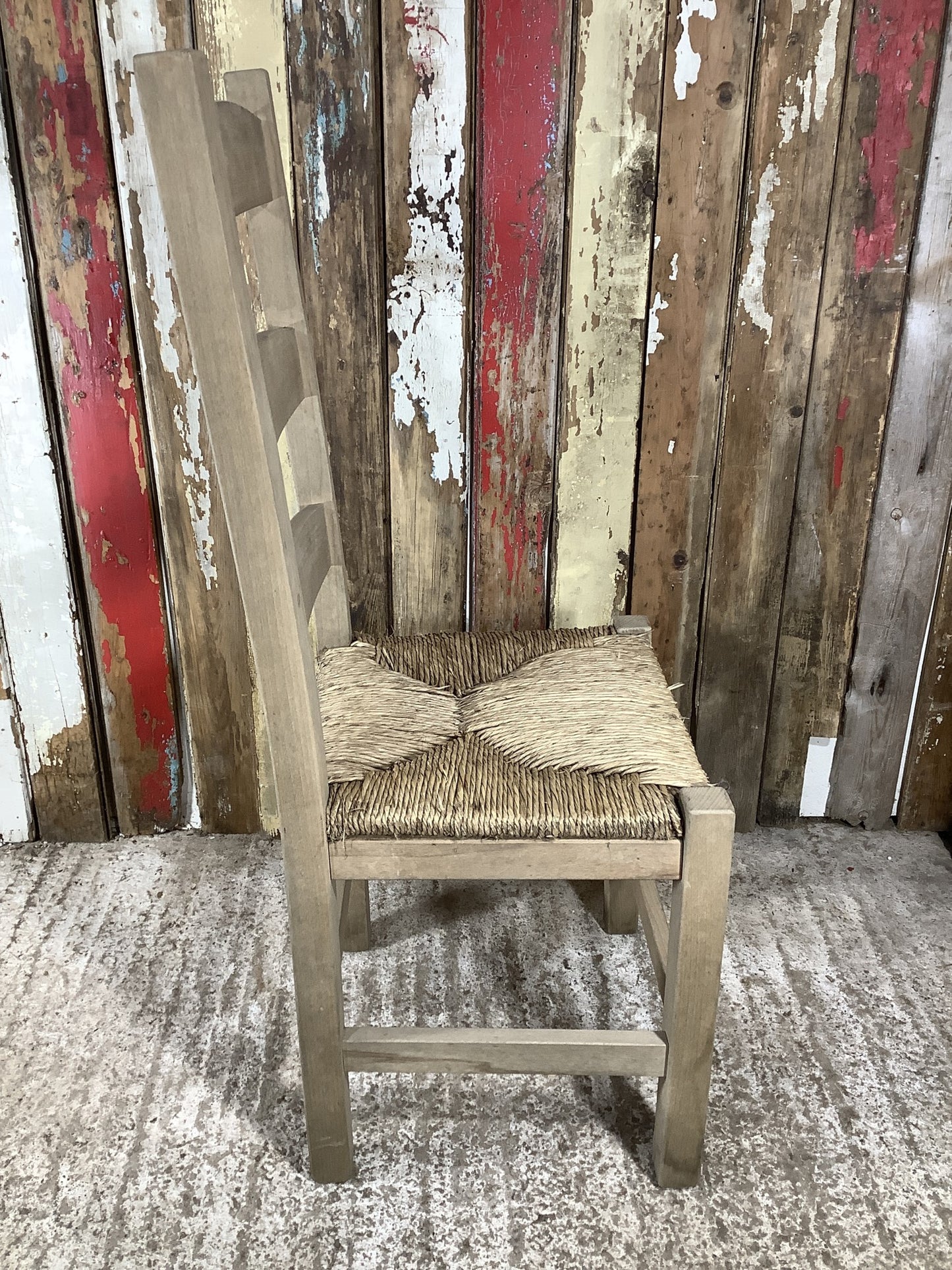 Solid Stained Ash Shaker Style Back Kitchen Dining Room Chair Sea Grass Seat