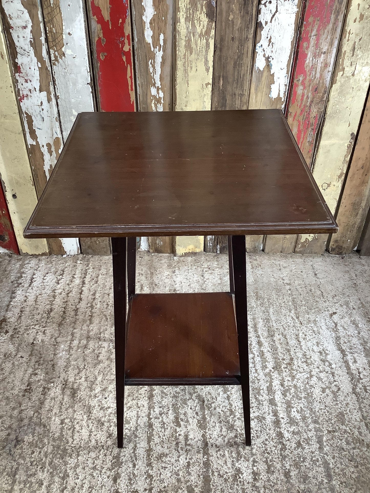 Lovely 1930’s Style 17” Square Mahogany Two Tier Side Table Plant Stand 4 Legs