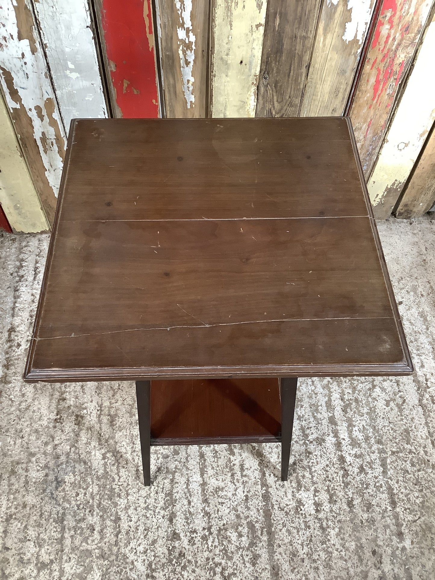 Lovely 1930’s Style 17” Square Mahogany Two Tier Side Table Plant Stand 4 Legs