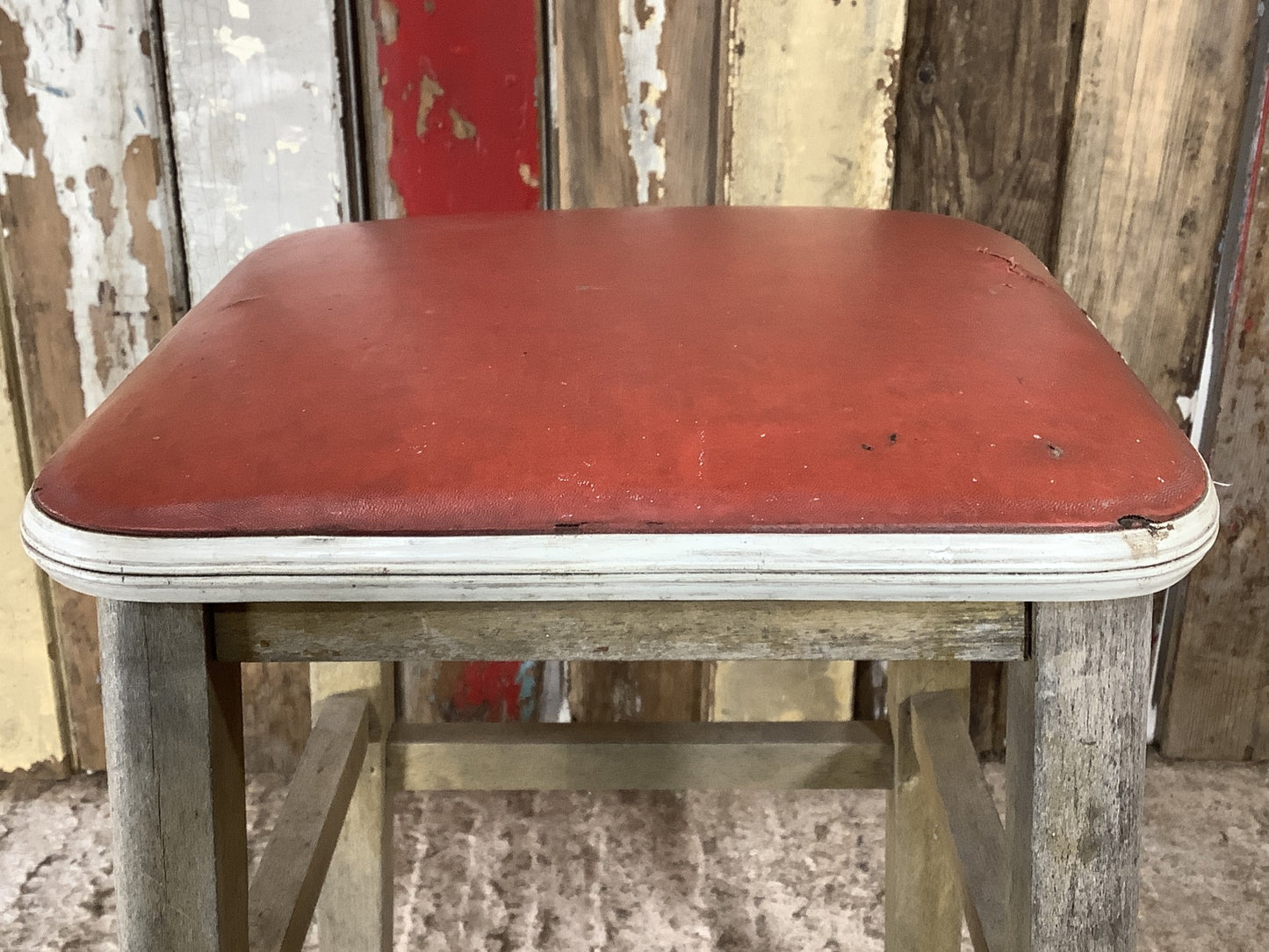 Quirky 1970s Stripped Beech & Plastic Stool