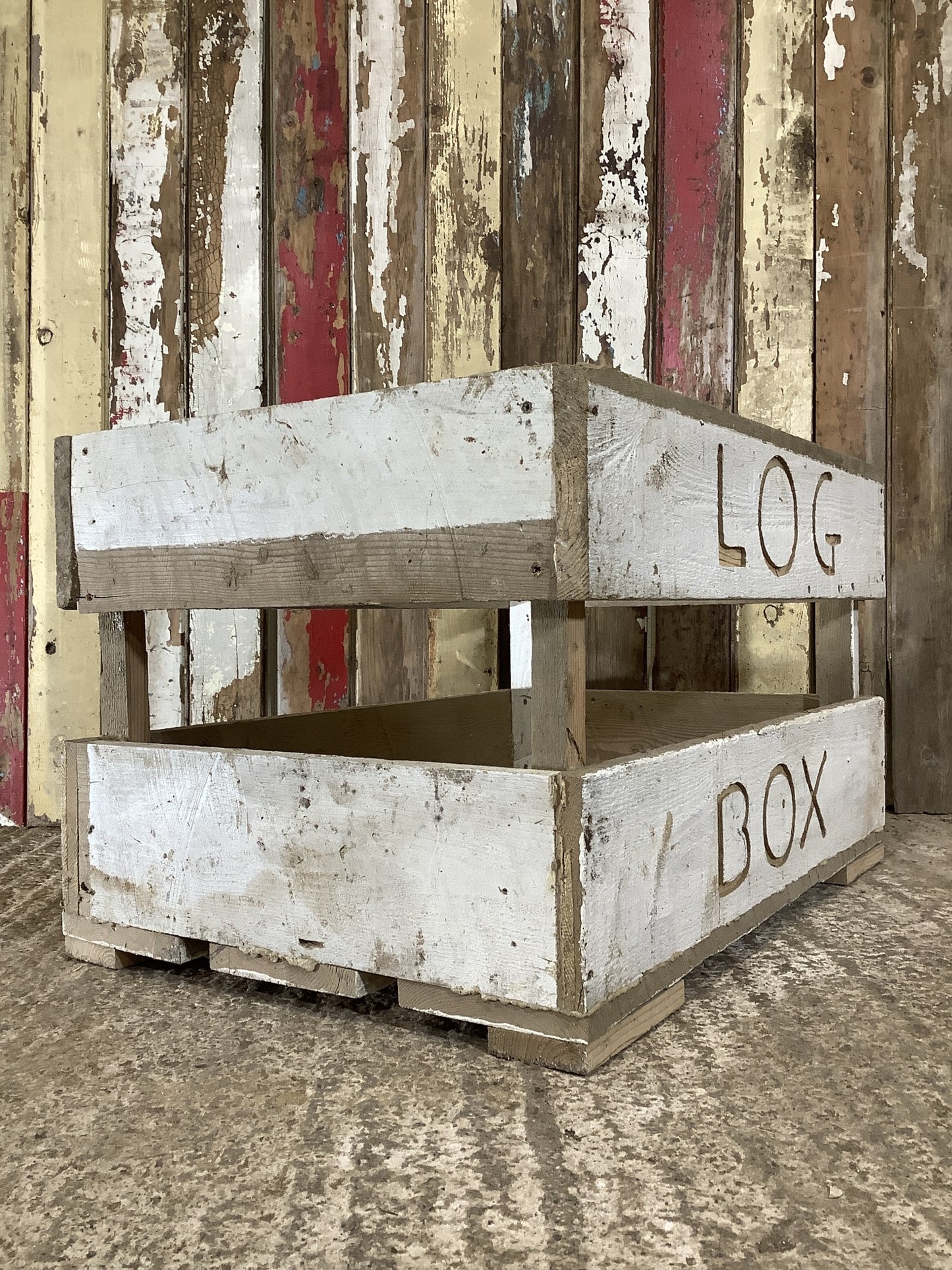 Large Painted Pine ‘LOG BOX’ 1'5"Hx2'5"W