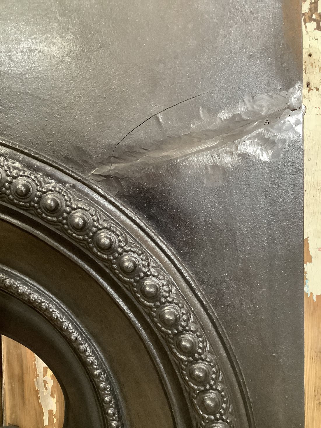 Victorian Cast Iron Black Bedroom Horse Shoe Fireplace Insert  2'11"Hx1'11"W