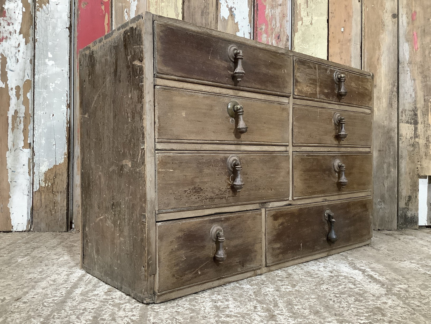 Small Victorian Mahogany 8 Drawer Chest of Drawers 1'5"Hx2'2"W