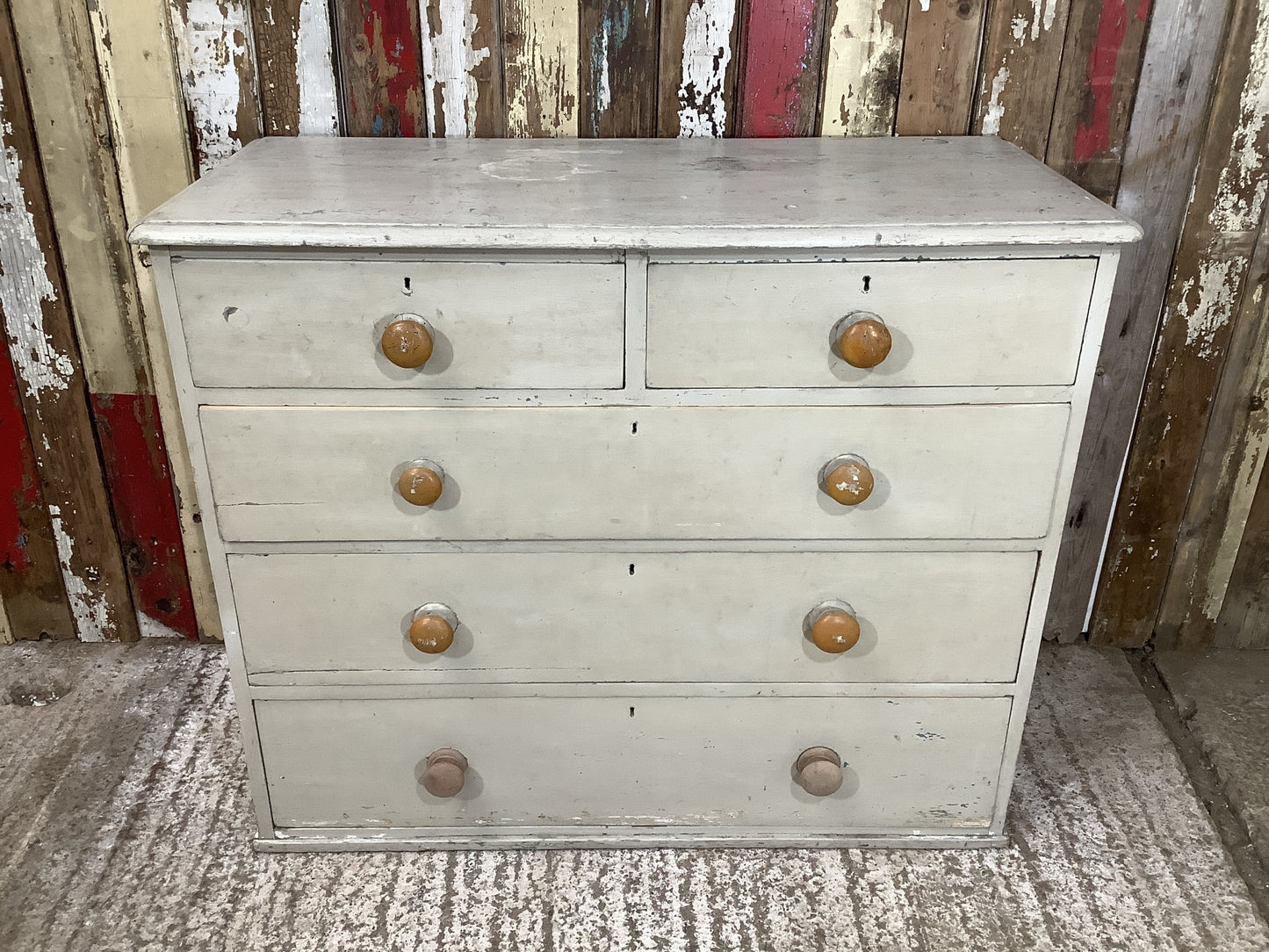 Classic Victorian Pine 2 Over 3 Bedroom Chest of Drawers  2'11"Hx3'6"W