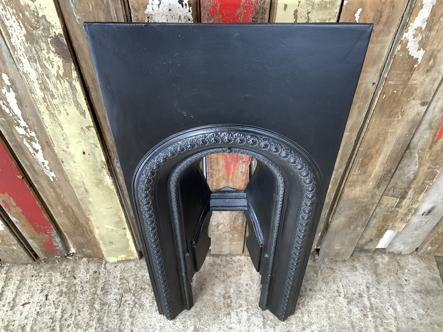 35"H x 16"W Used Victorian Painted Cast Iron Bedroom Fireplace Metal