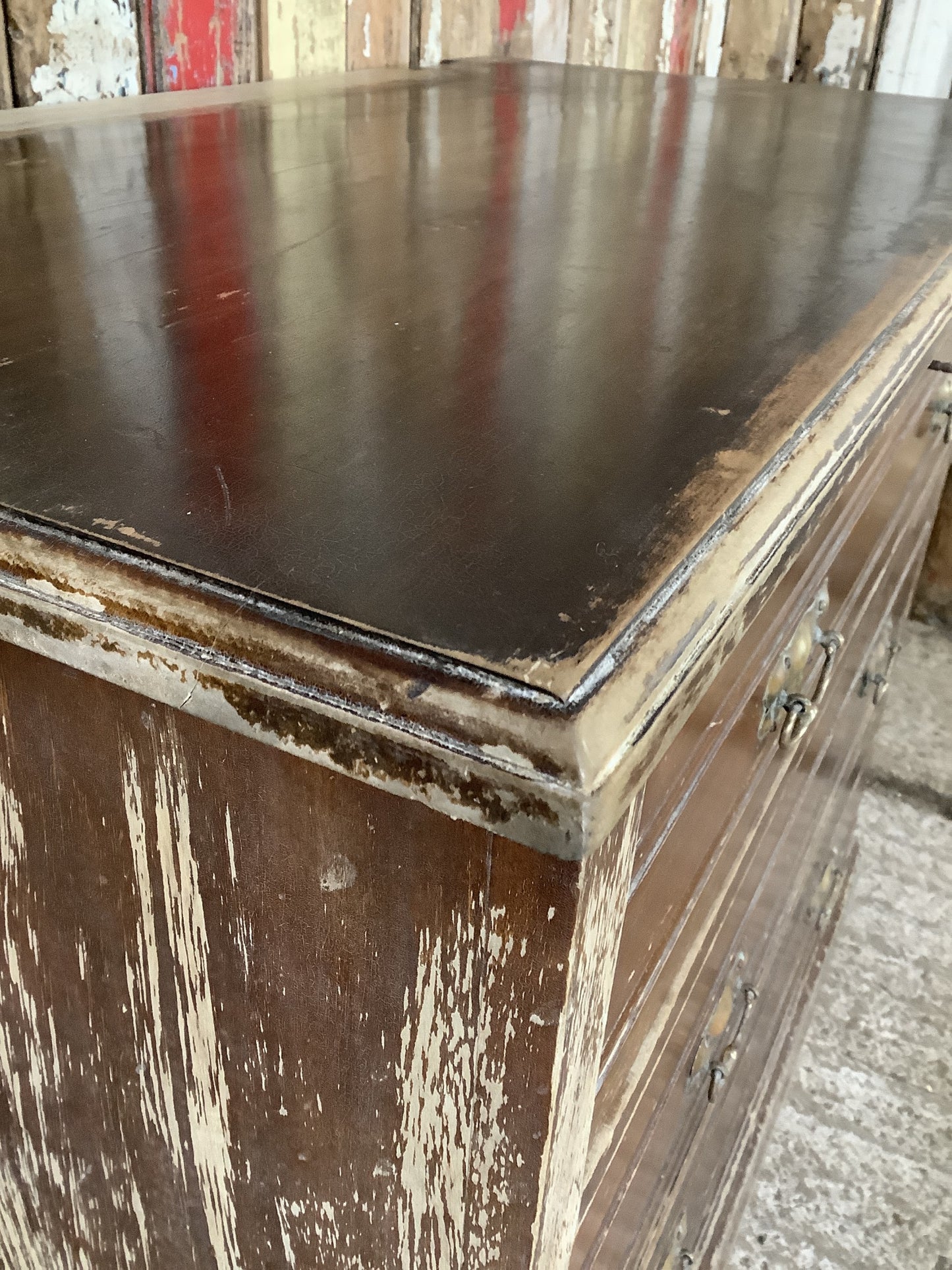 1930s Stained Satin Walnut Chest of 3 Drawers 2'8"Hx3'2"W