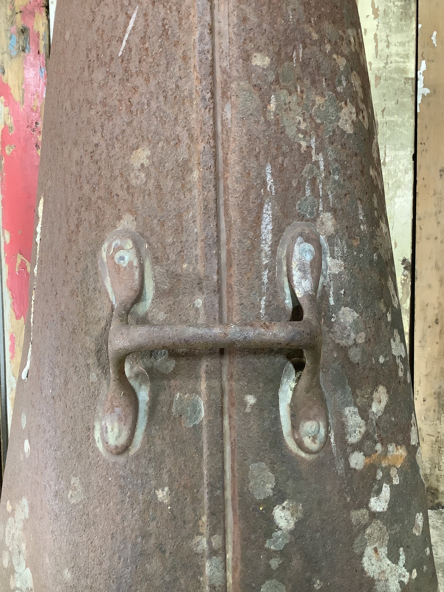 1930s Rusty Steel Metal Milk Churn 2'11"H