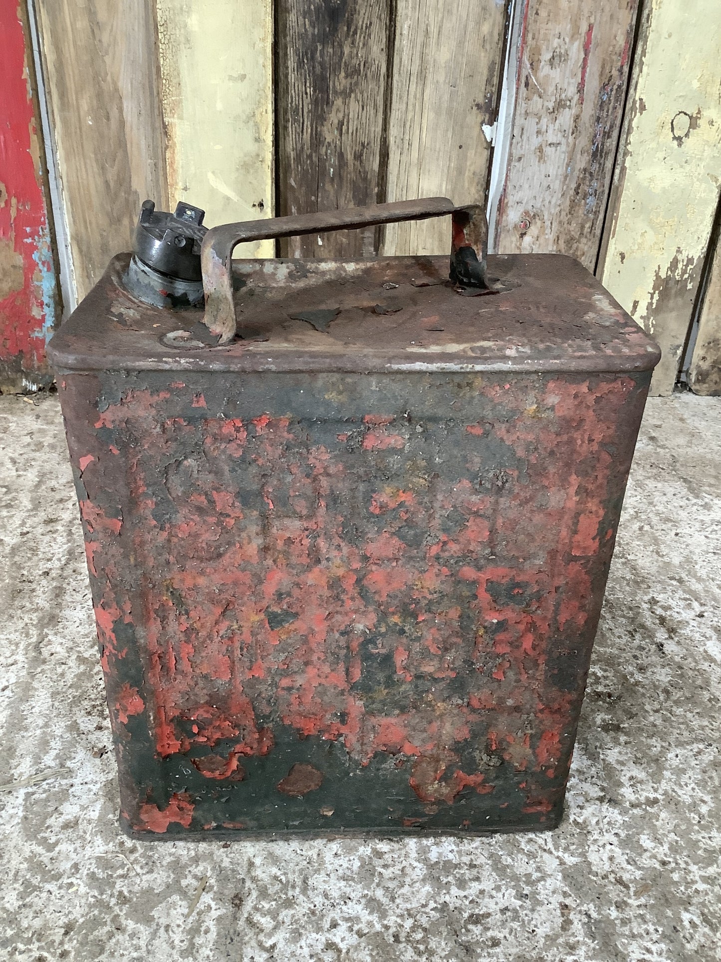 Spares Repair 1930s Painted Tin Metal Rustic 1'0"Hx0'9"W