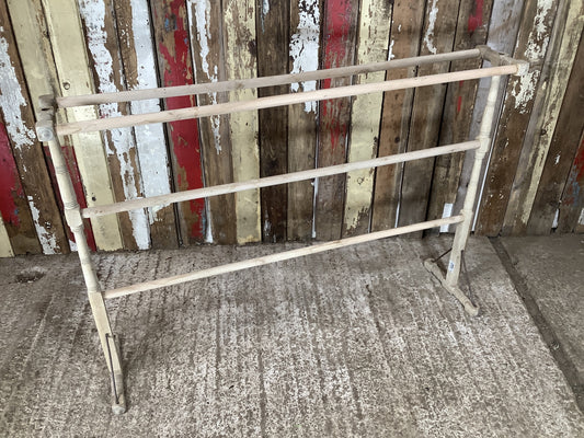 Old Stripped Beech & Oak Towel/ Clothes Drying Rack  2'10"Hx4'0"W
