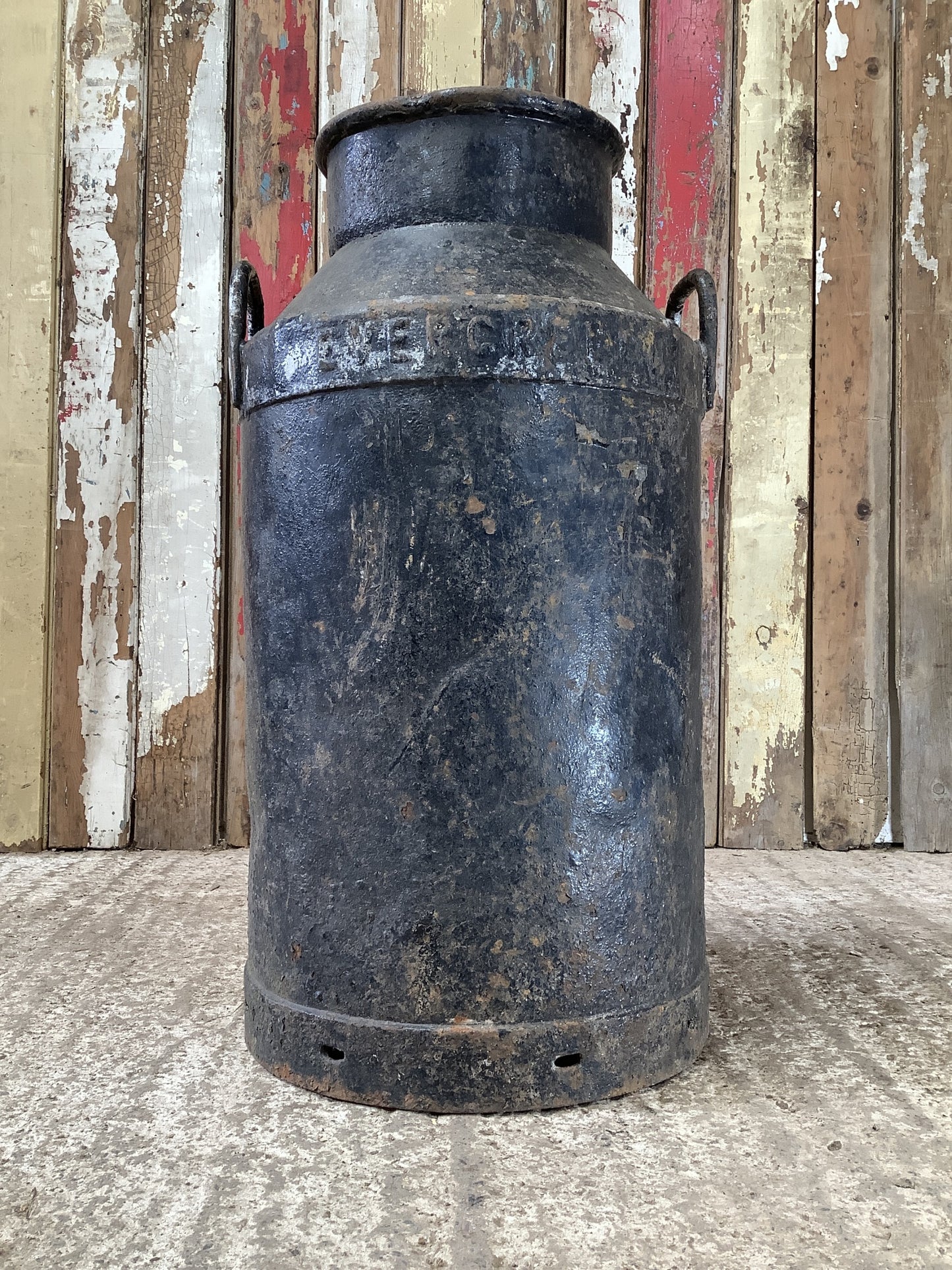 1930s Painted Steel Milk Churn Garden Feature 2'1"H