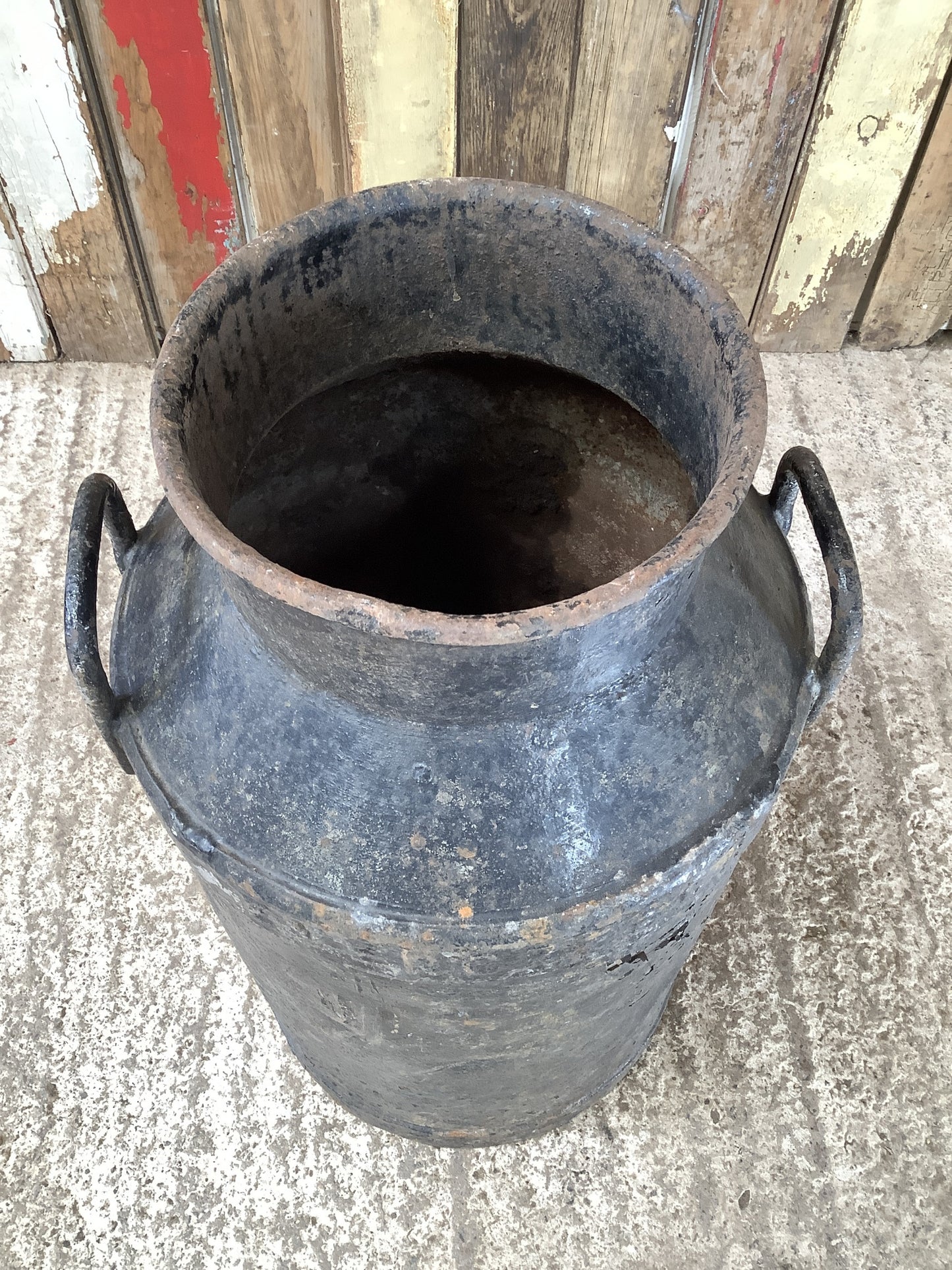 1930s Painted Steel Milk Churn Garden Feature 2'1"H