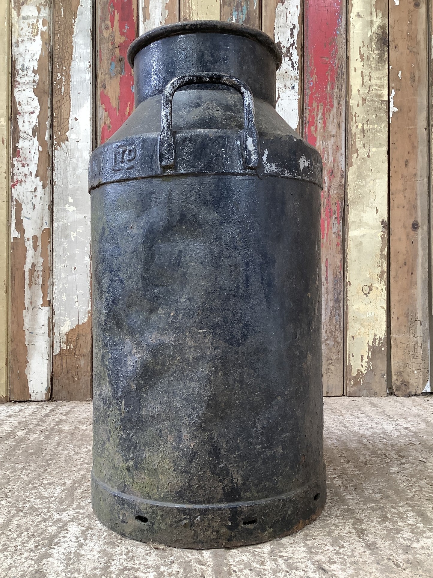 1930s Painted Steel Milk Churn Garden Feature 2'1"H