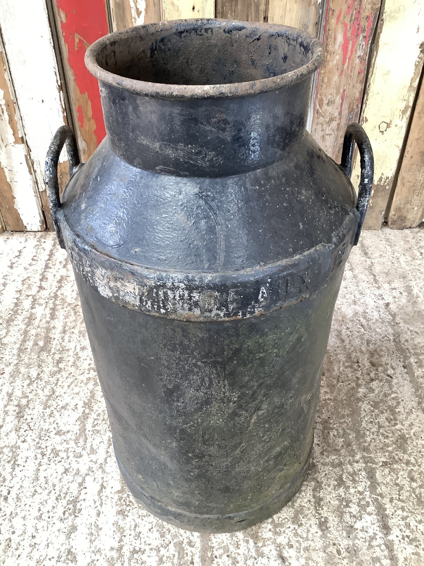 1930s Painted Steel Milk Churn Garden Feature 2'1"H