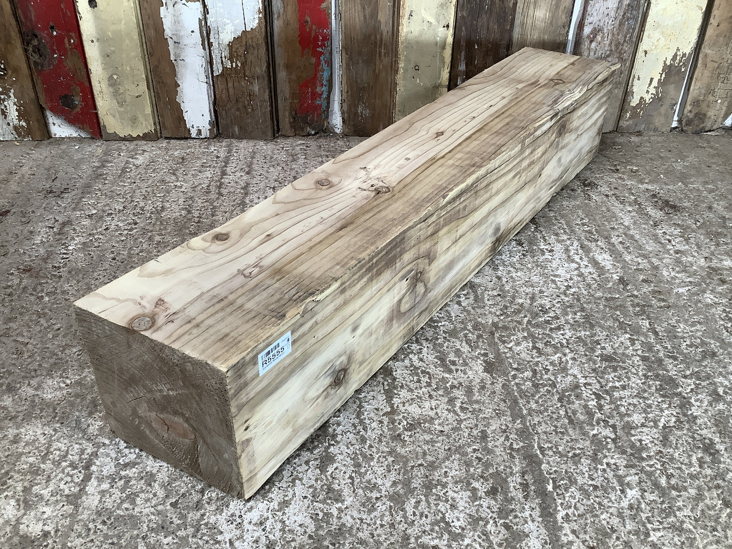 3'1" L Old Chunky Solid Pine Timber Fireplace Beam