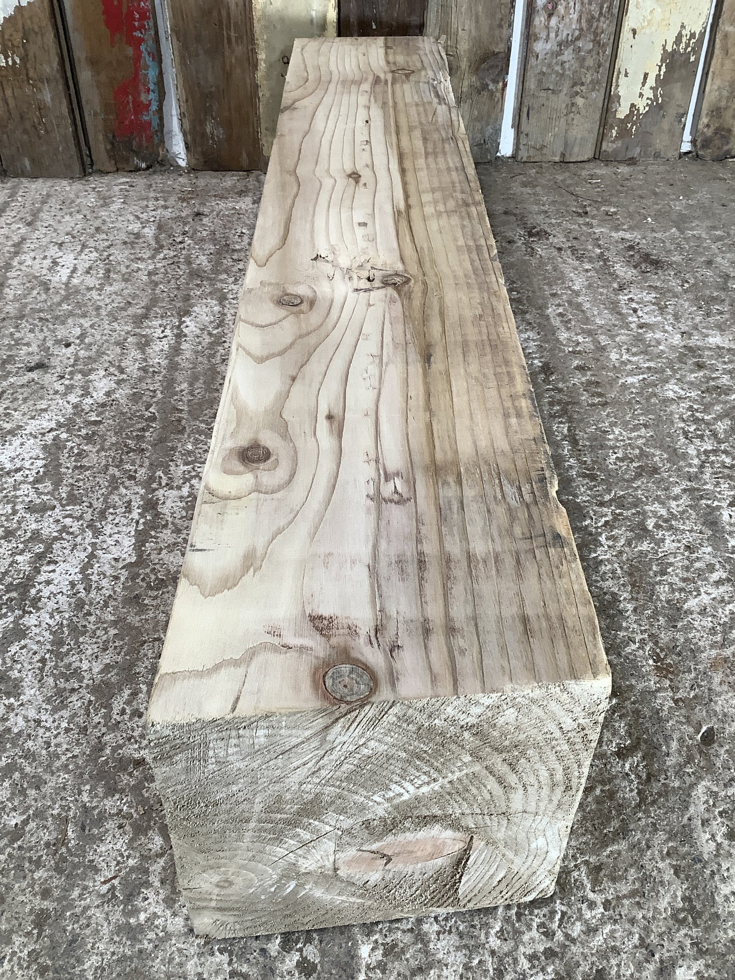 3'1" L Old Chunky Solid Pine Timber Fireplace Beam