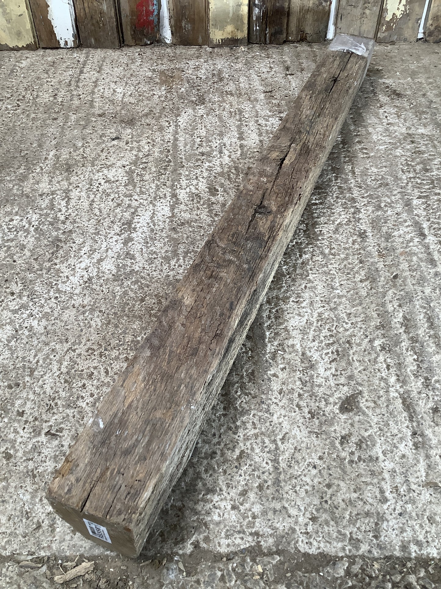 3'11" L Reclaimed Old Solid Oak Timber Beam Post