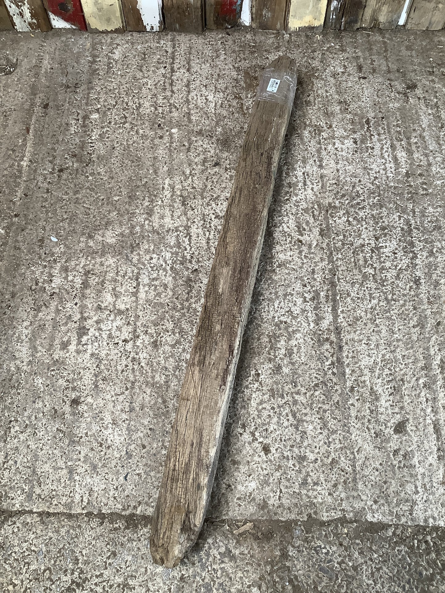 3'8" L Reclaimed Old Solid Oak Timber Post Beam