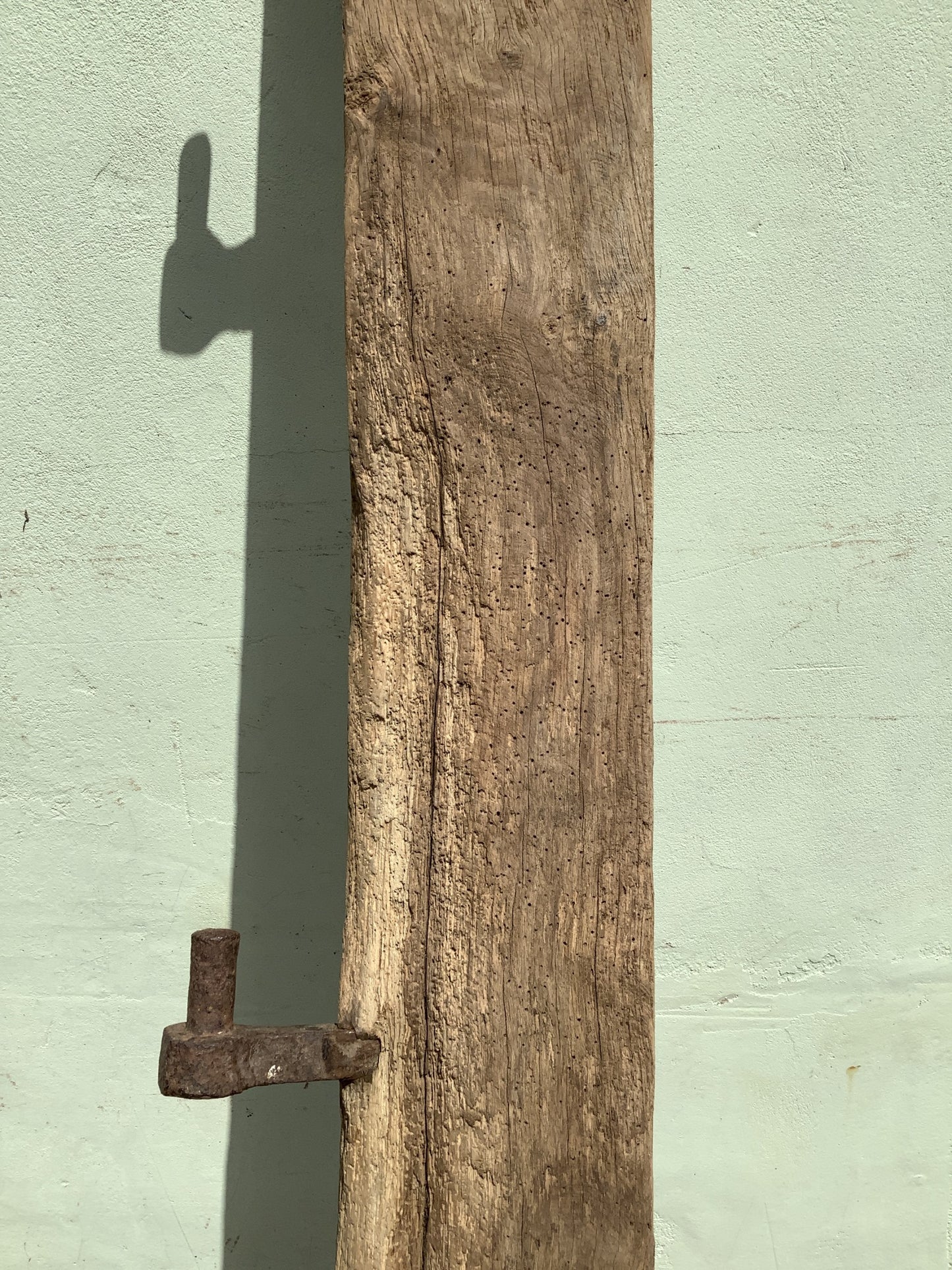 6'11" Long Old Solid English Oak Reclaimed Seasoned Rustic Fireplace Beam