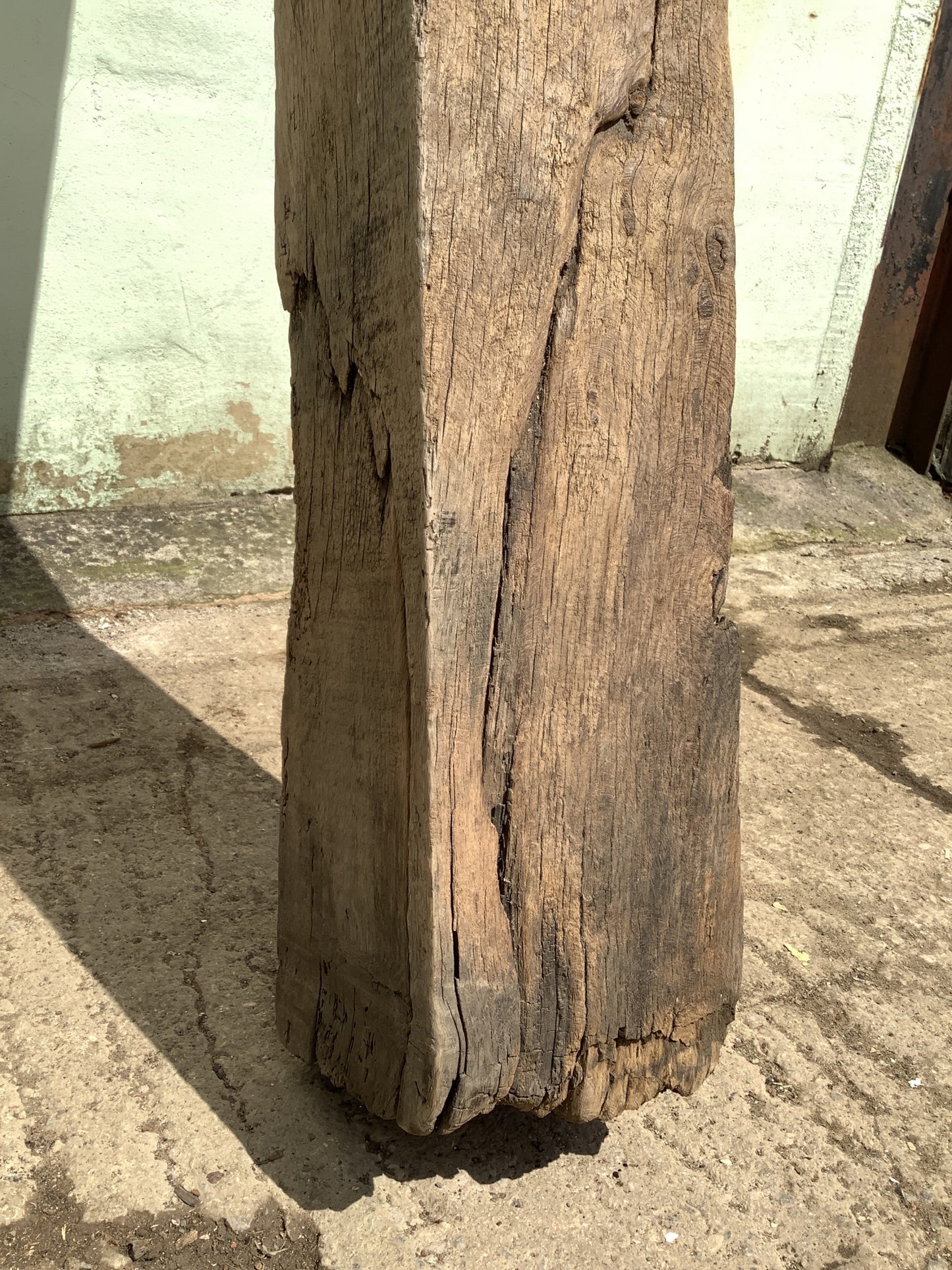 6'11" Long Old Solid English Oak Reclaimed Seasoned Rustic Fireplace Beam