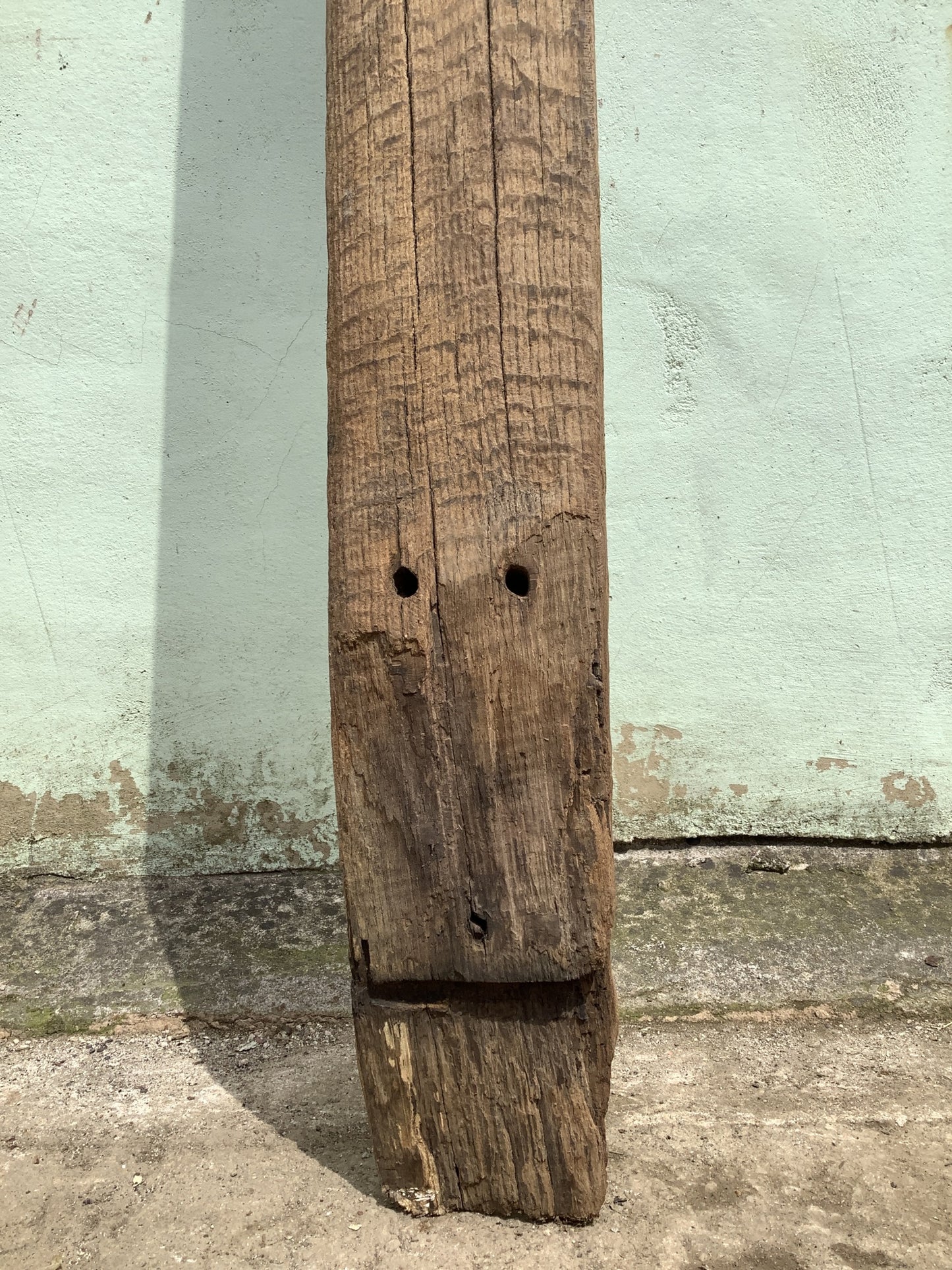 6'4" Long Old Solid English Oak Reclaimed Seasoned Rustic Fireplace Beam