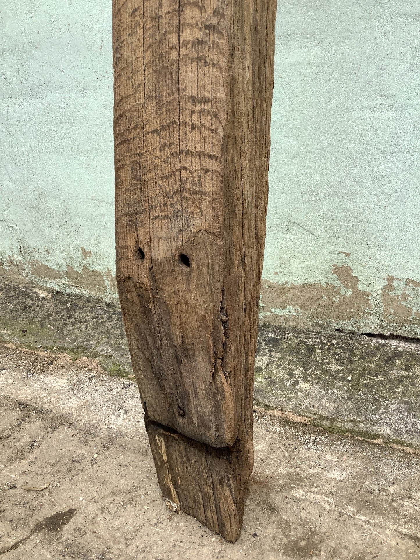 6'4" Long Old Solid English Oak Reclaimed Seasoned Rustic Fireplace Beam