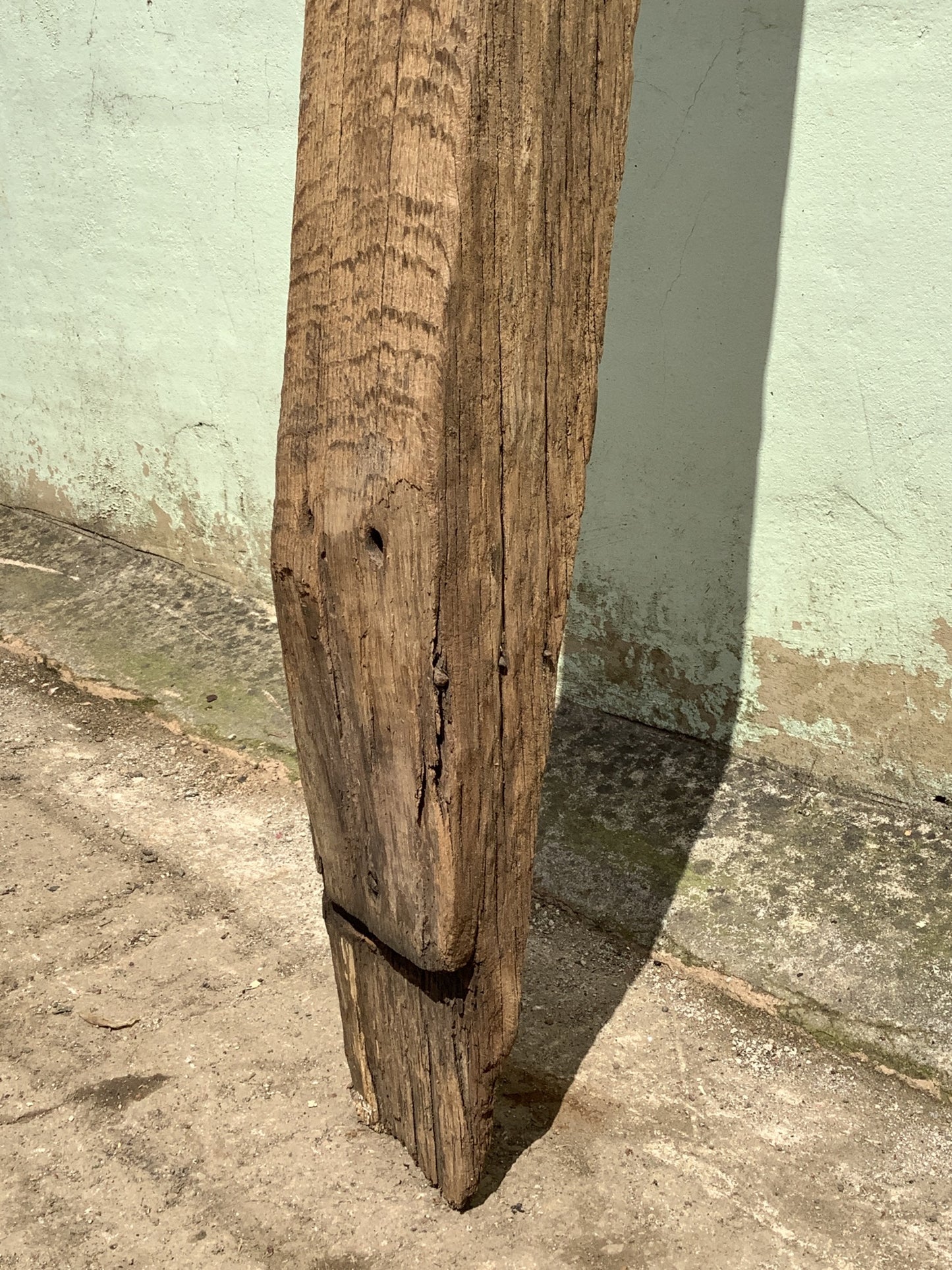 6'4" Long Old Solid English Oak Reclaimed Seasoned Rustic Fireplace Beam