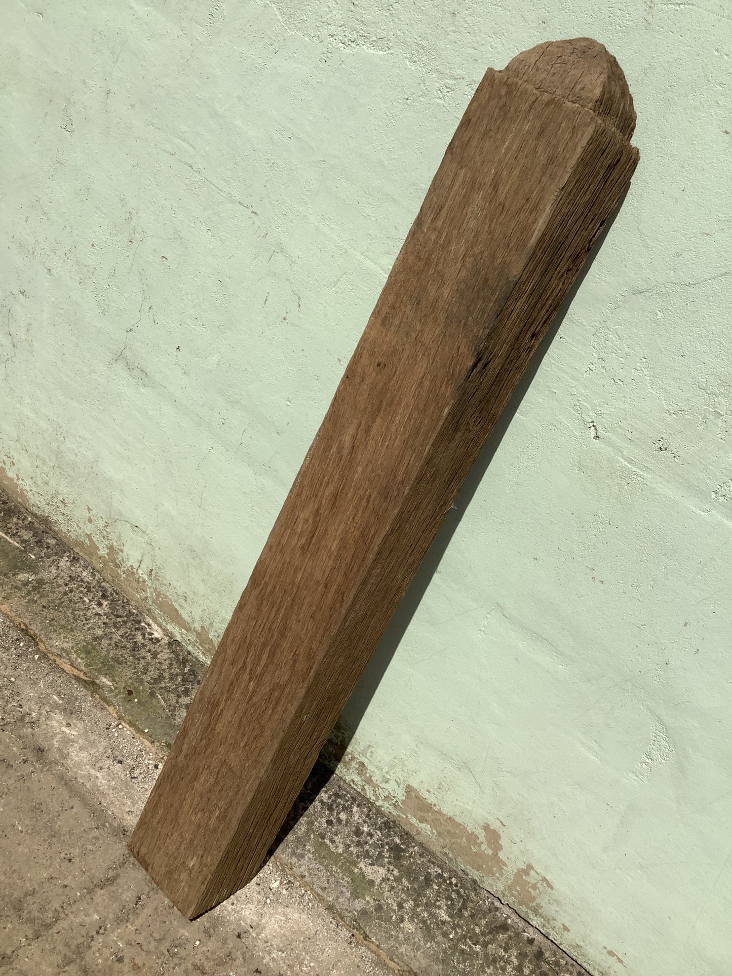 3'9" Long Old Solid English Oak Reclaimed Seasoned Rustic Fireplace Beam Post