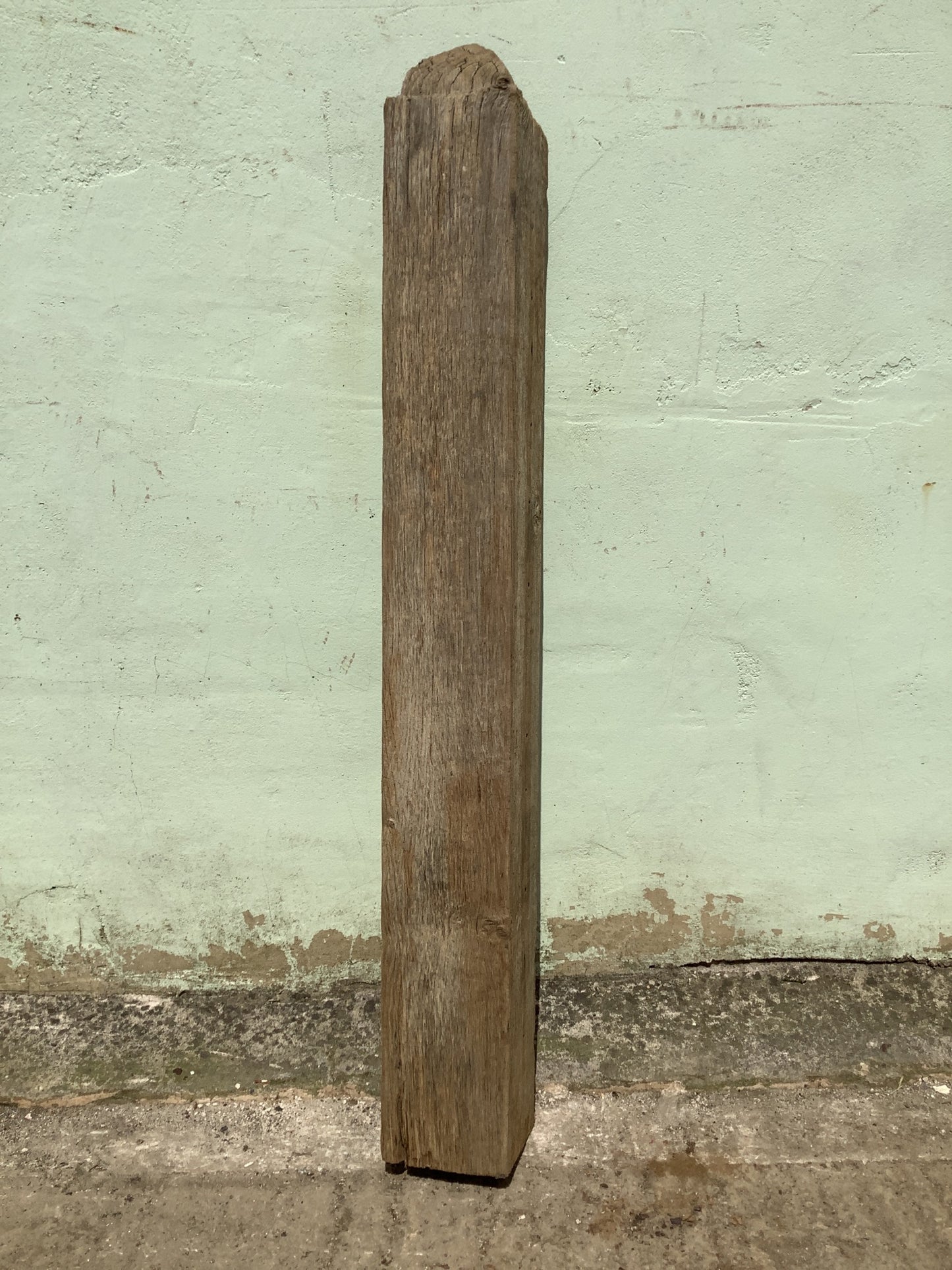 3'9" Long Old Solid English Oak Reclaimed Seasoned Rustic Fireplace Beam Post