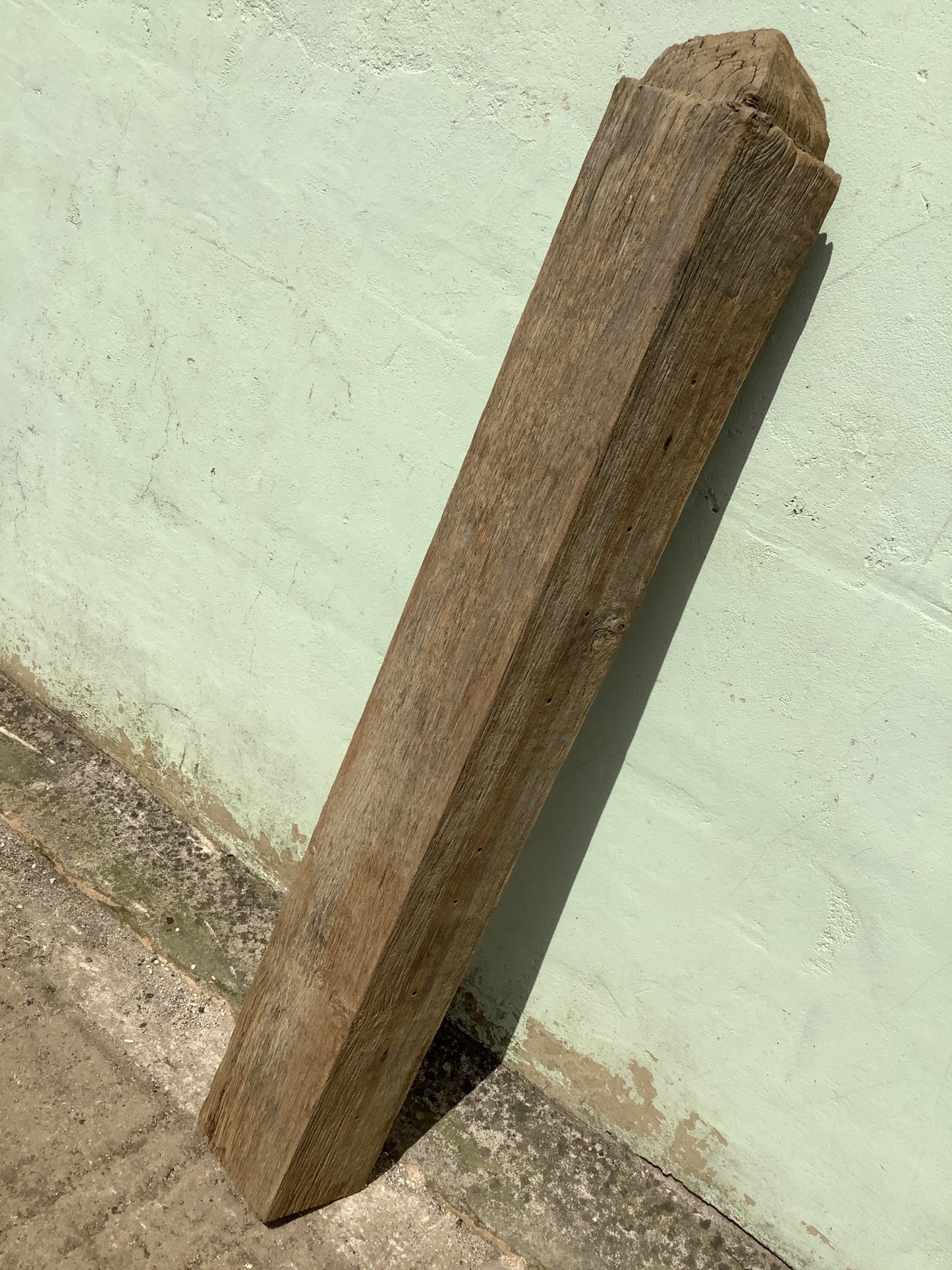 3'9" Long Old Solid English Oak Reclaimed Seasoned Rustic Fireplace Beam Post