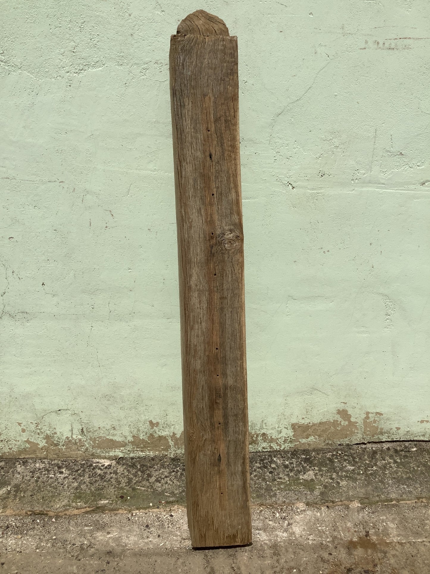 3'9" Long Old Solid English Oak Reclaimed Seasoned Rustic Fireplace Beam Post