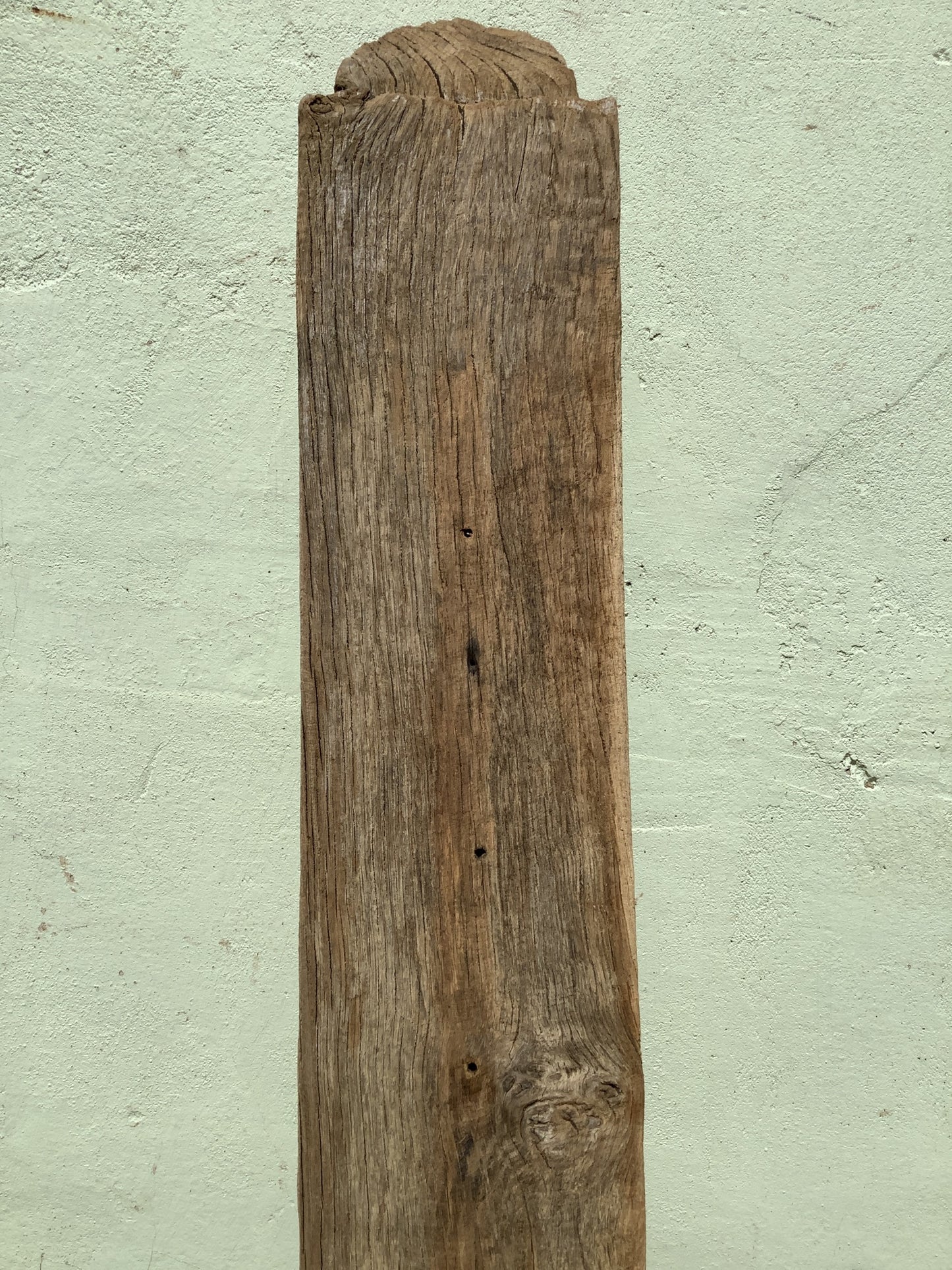 3'9" Long Old Solid English Oak Reclaimed Seasoned Rustic Fireplace Beam Post