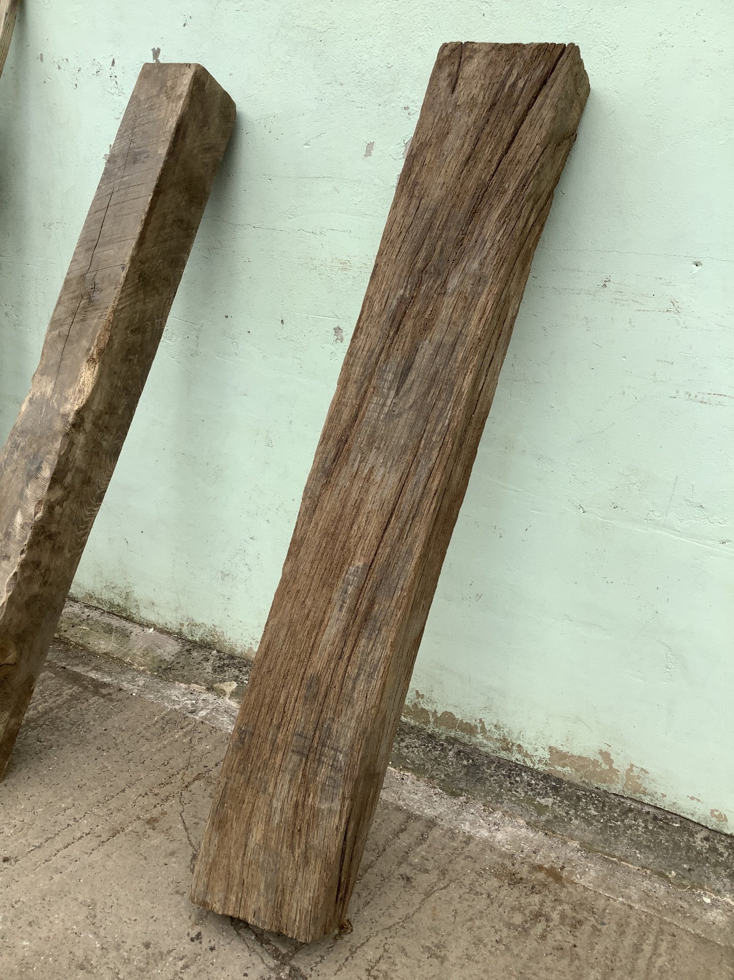 6'0" Long Old Solid English Oak Reclaimed Seasoned Fireplace Beam Post