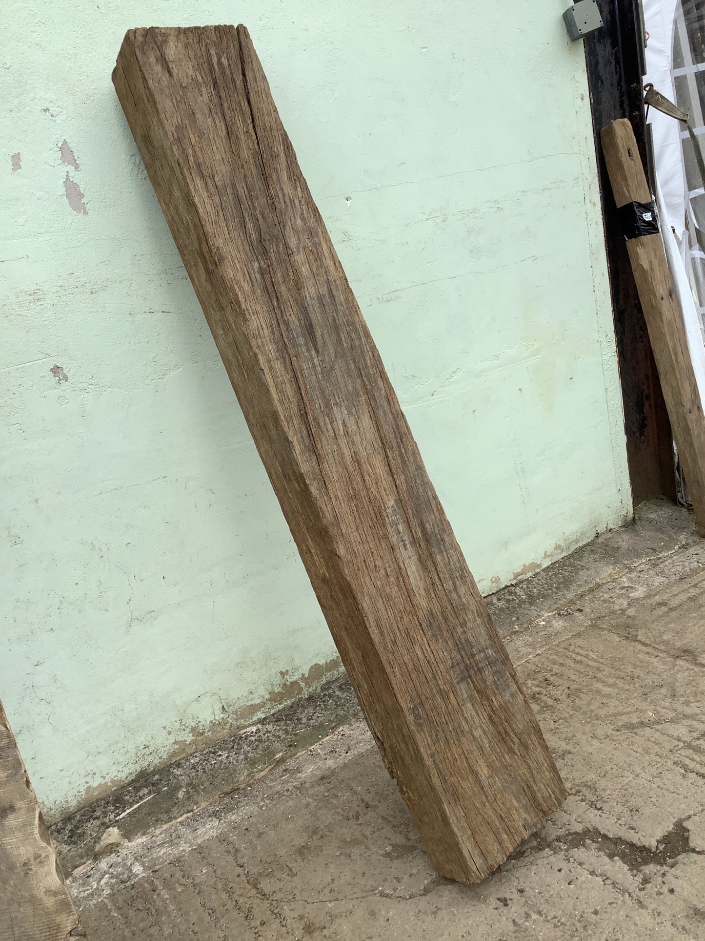 6'0" Long Old Solid English Oak Reclaimed Seasoned Fireplace Beam Post