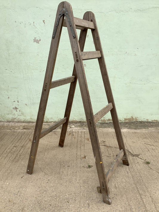 Single Old Reclaimed Vintage Pine Tall Decorators Trestles Frame Easel