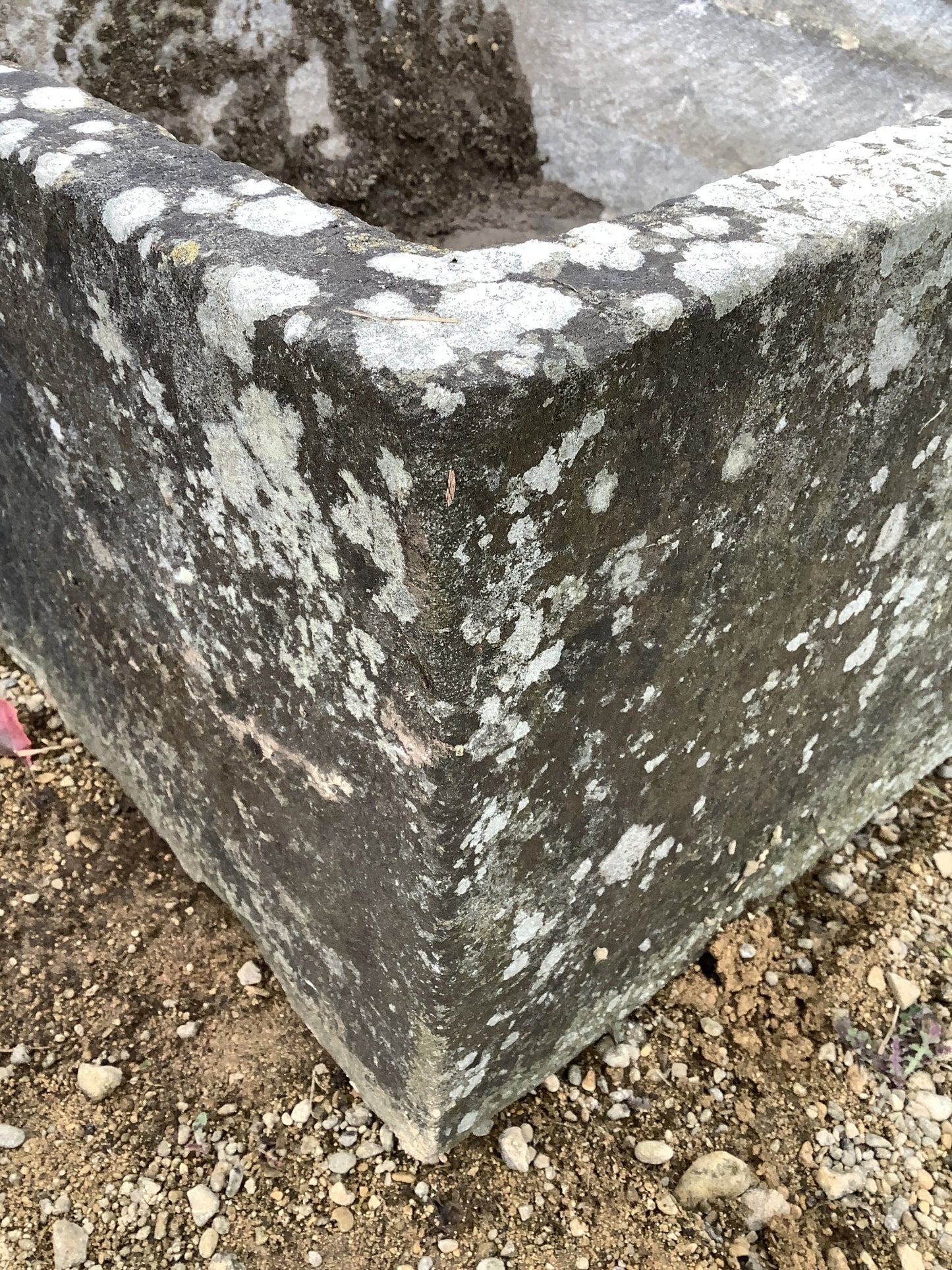 Old Solid Green Penant Stone Garden Flower Trough 11"H 1'7" W