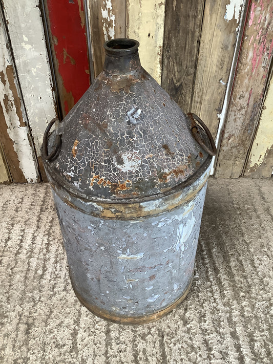 Old Painted Metal Can With Handles  2'1"H