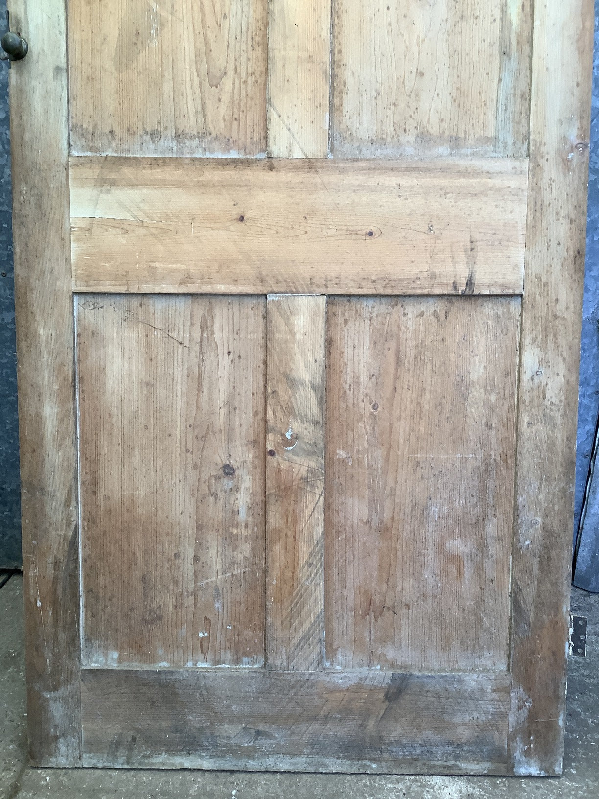 32 7/8"X71" Victorian Internal Stripped Pine Four Panel Door 2 over 2 Reclaimed